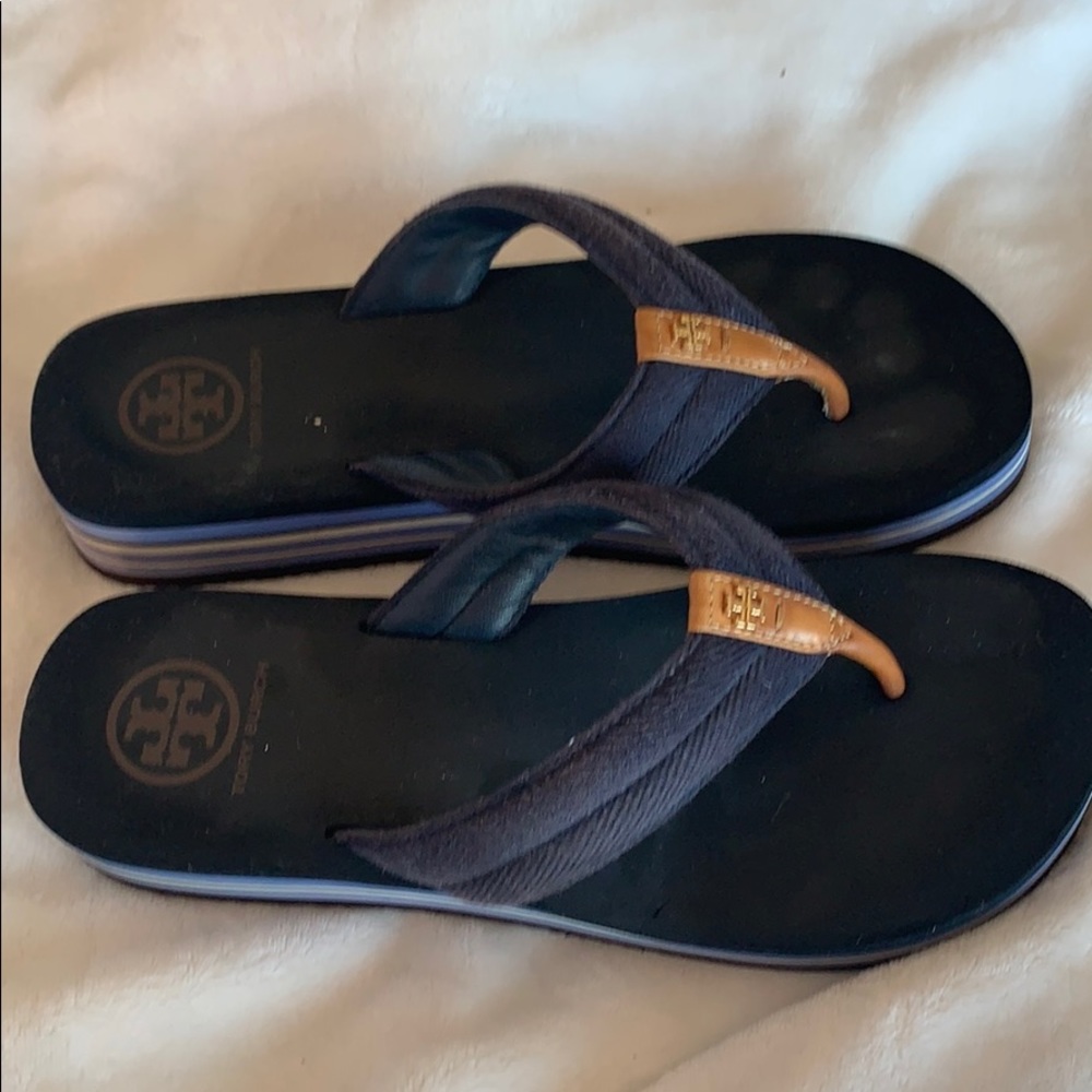Tory Burch wedge flip flops